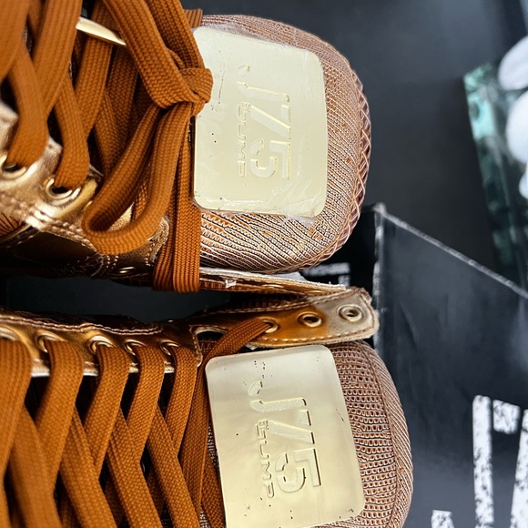 New J75 by JUMP Fierce Gold hightop sneakers. - Picture 5 of 9